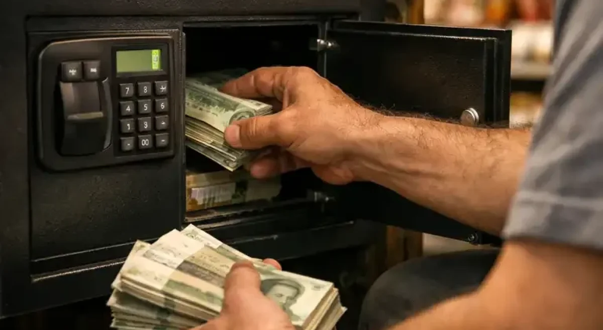 قرار دادن پول داخل گاوصندوق فروشگاهی با تأخیر زمانی در یک فروشگاه